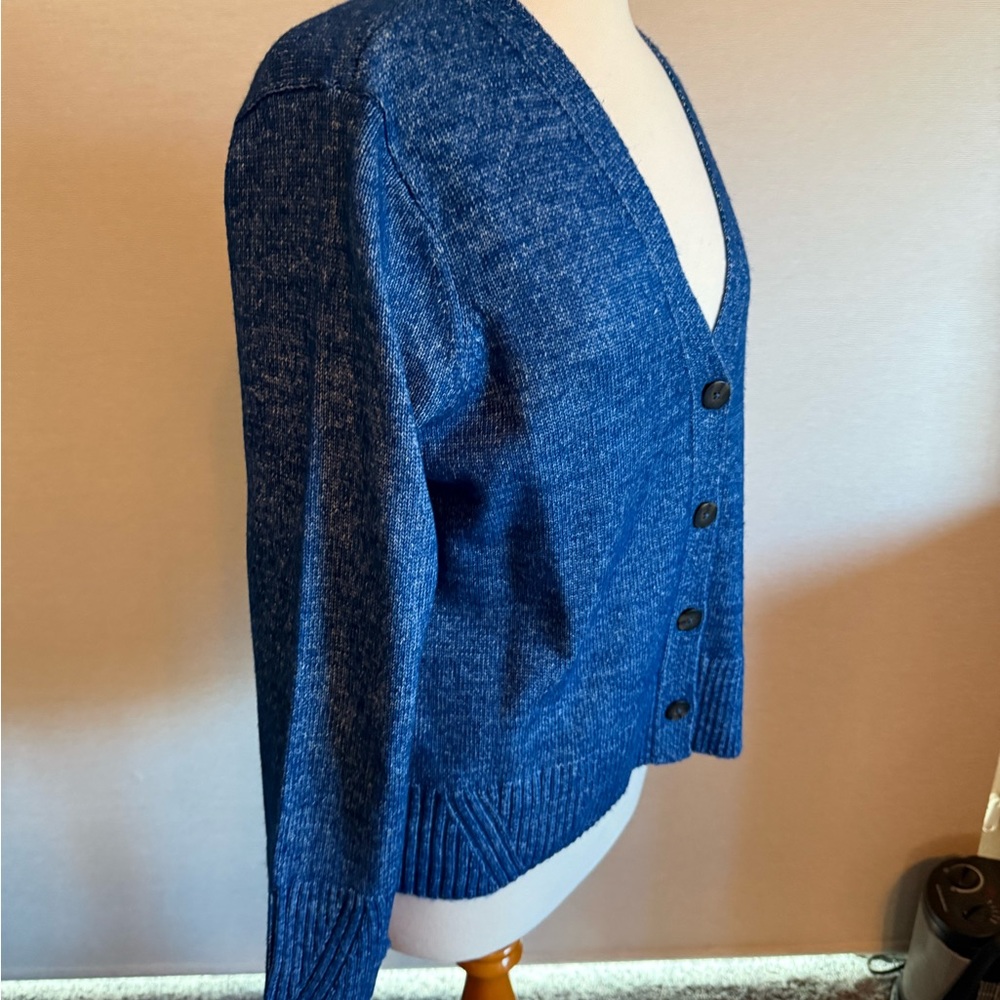 J. Jill Deep Blue Button-Up Cardigan - Picture 2 of 3